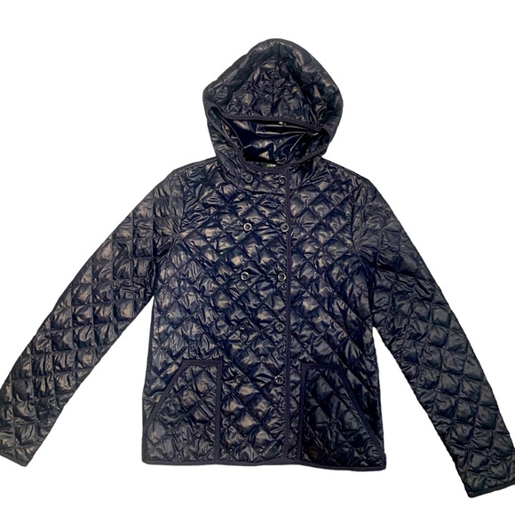 J. Crew Jackets & Blazers - J.Crew Quilted Hooded Jacket Navy